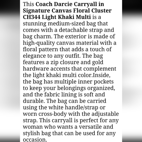 Coach NWT Signature Purse Bag + Crossby Strap Satchel Rare Floral Applique - Picture 2 of 15